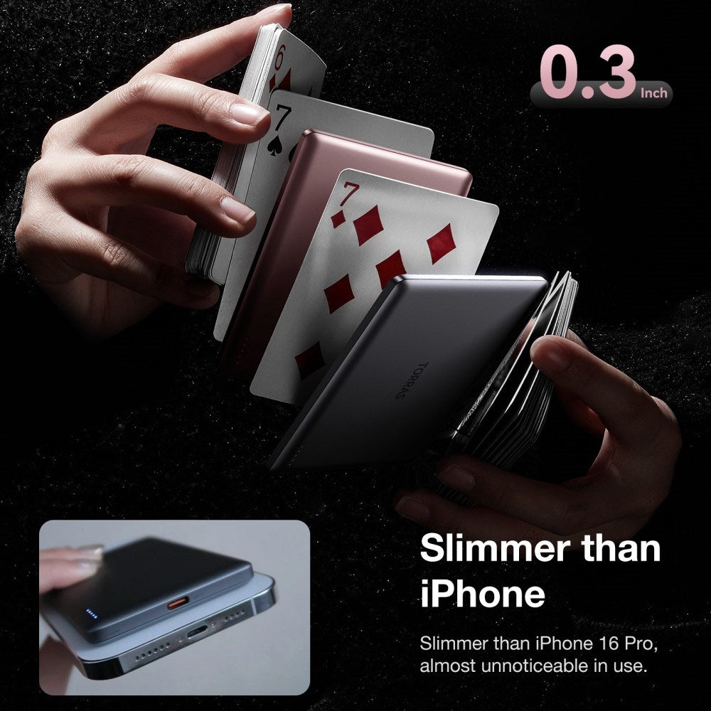 TORRAS MiniMag Powerbank 5000 mAh - Magnetisk - Rosa