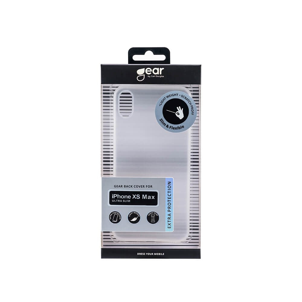 iPhone XS Max GEAR Semi-Gjennomsiktig Fleksibelt Plast Deksel - Hvit