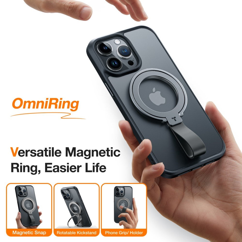 TORRAS Metall Ringholder & Støtte - MagSafe Kompatibel - Svart