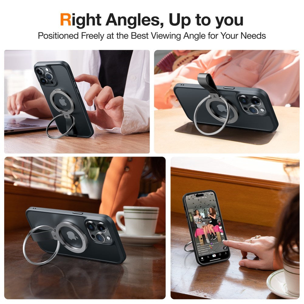 TORRAS Metall Ringholder & Støtte - MagSafe Kompatibel - Svart