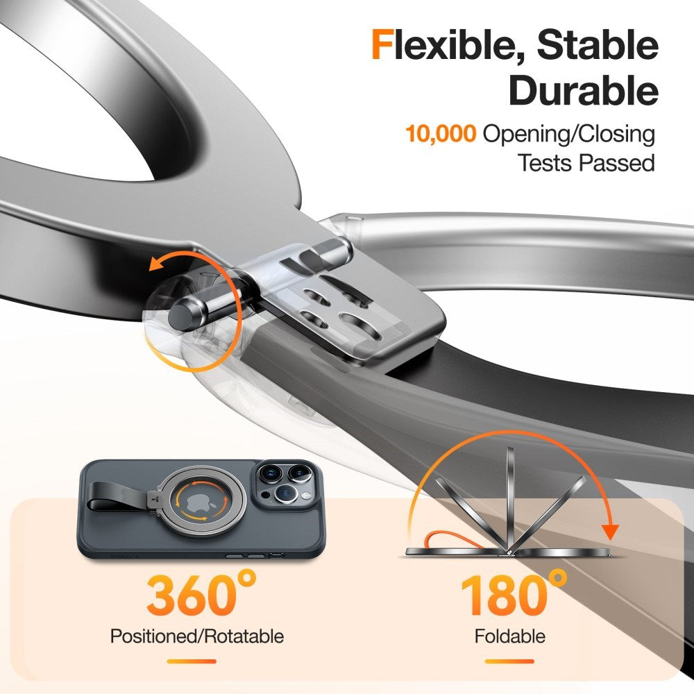 TORRAS Metall Ringholder & Støtte - MagSafe Kompatibel - Svart
