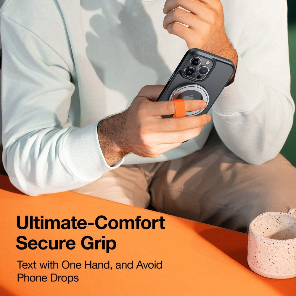 TORRAS Metall Ringholder & Støtte - MagSafe Kompatibel - Sølv / Oransje