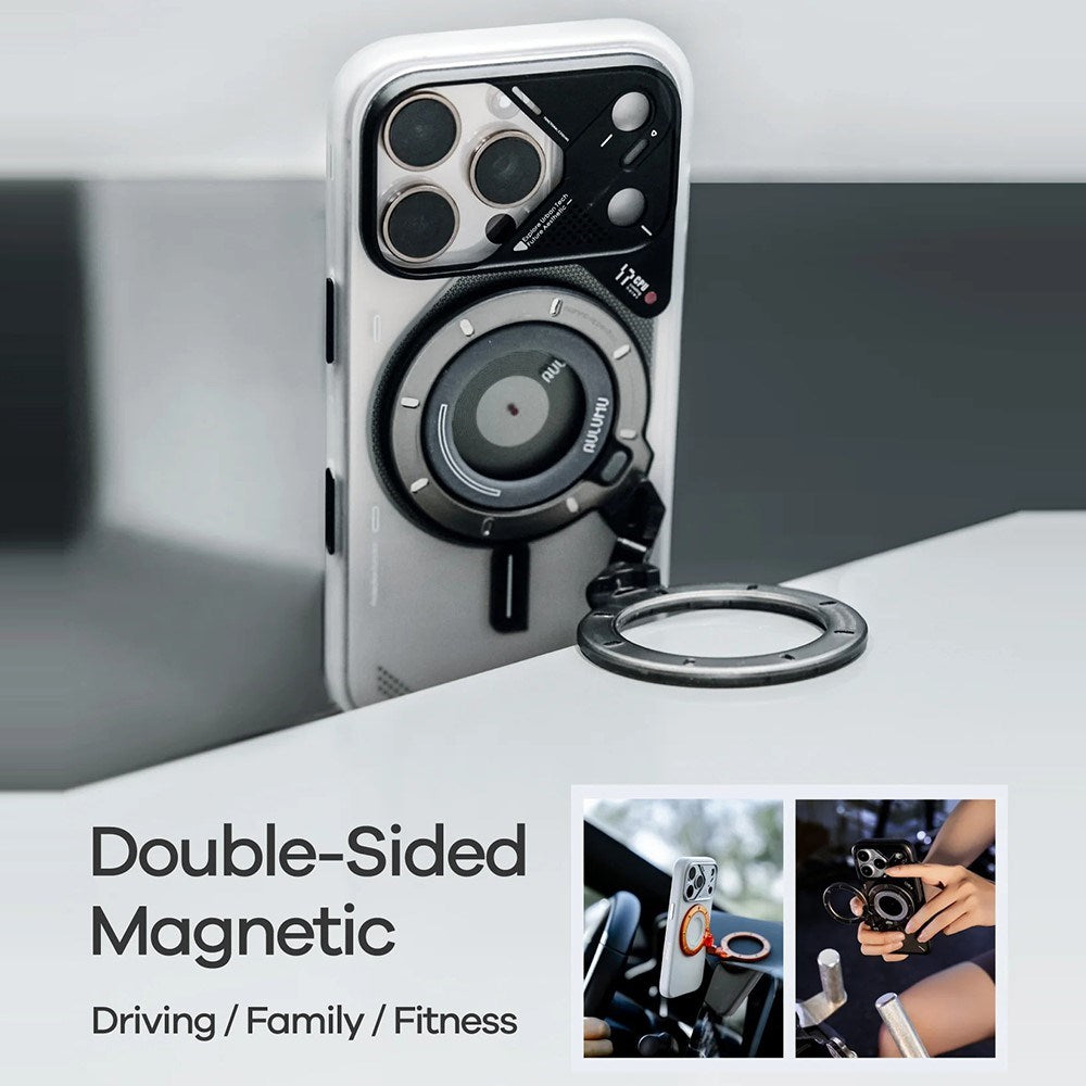 AULUMU Magnetisk 360° Roterende Mobilholder med Z-Akse - MagSafe Kompatibel - Hvit