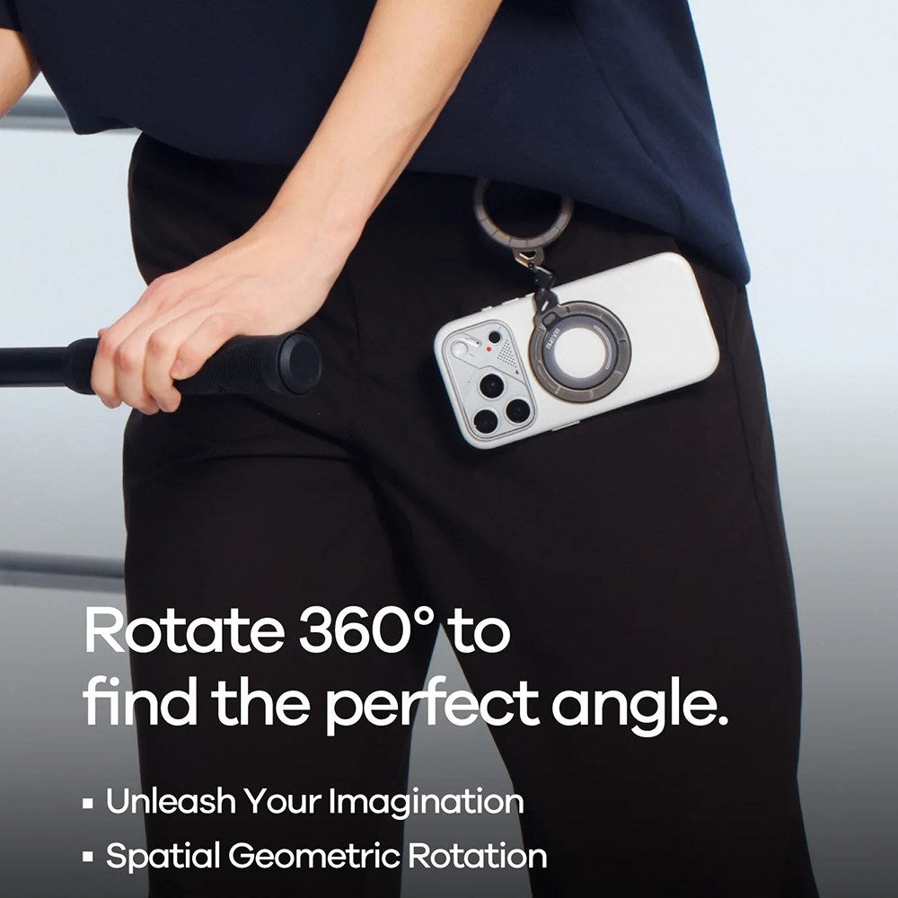 AULUMU Magnetisk 360° Roterende Mobilholder med Z-Akse - MagSafe Kompatibel - Oransje