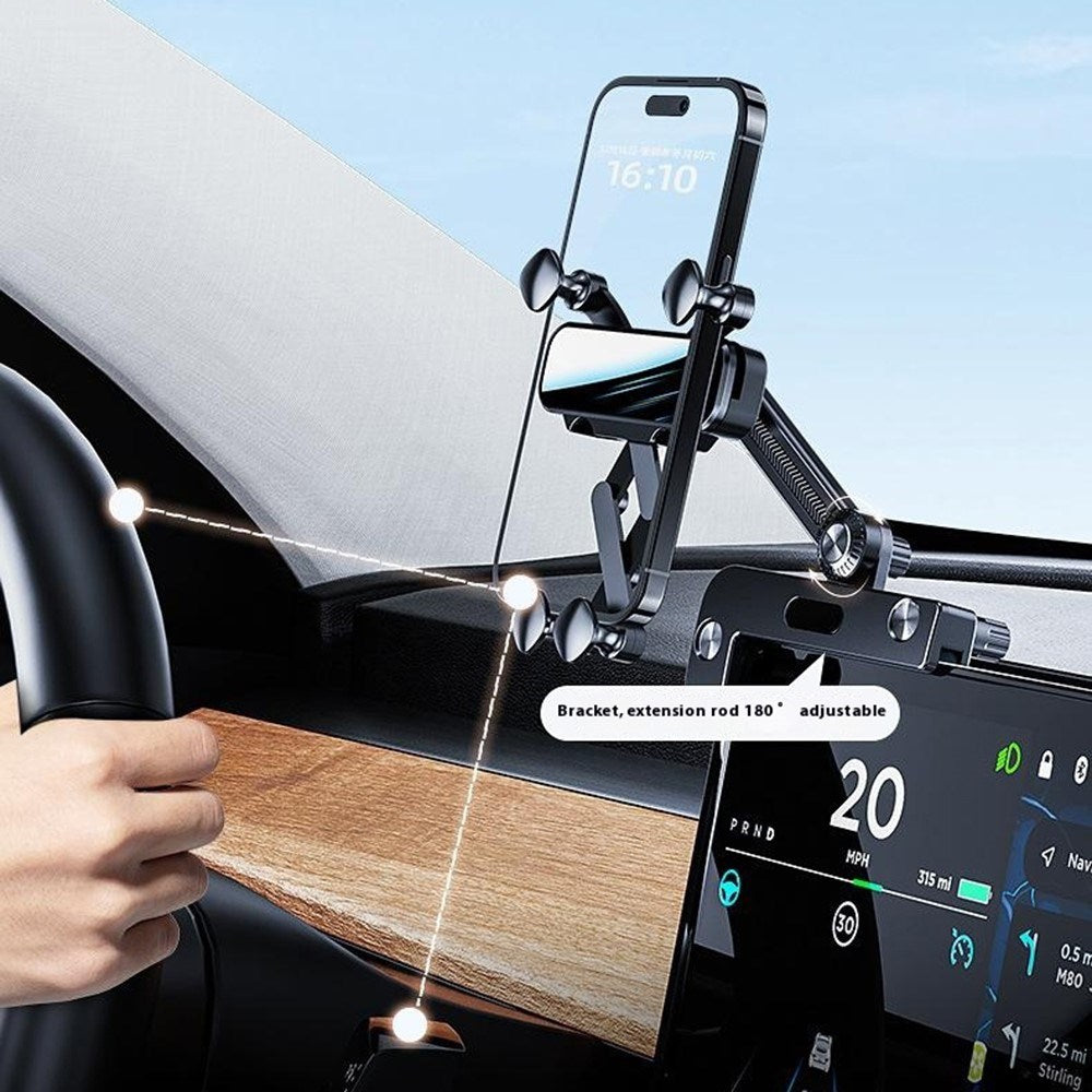 Fjærbelastet Mobilholder for Skjerm - Tesla Model 3 / Model Y (2020-22) - Svart