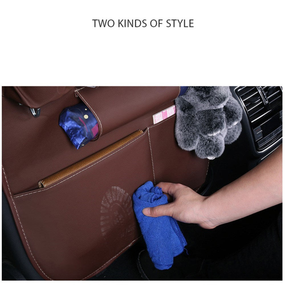 Skinn Ryggseteorganisering med Oppbevaring for Paraply, Drikkeflasker og Nettbrett - Svart