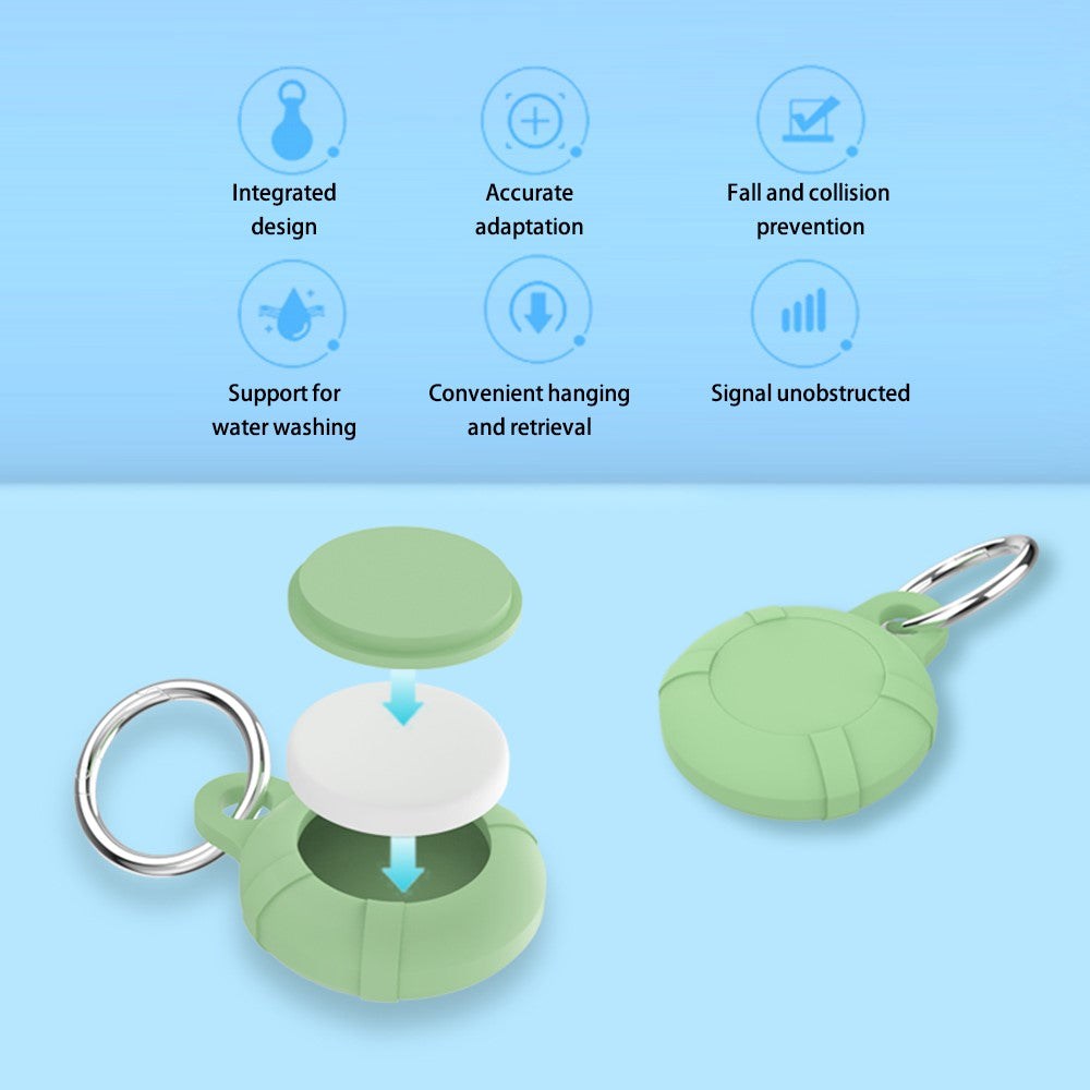 AirTag 1. & 2. Gen. Silikonetui med Nøkkelring - Mørke Blå