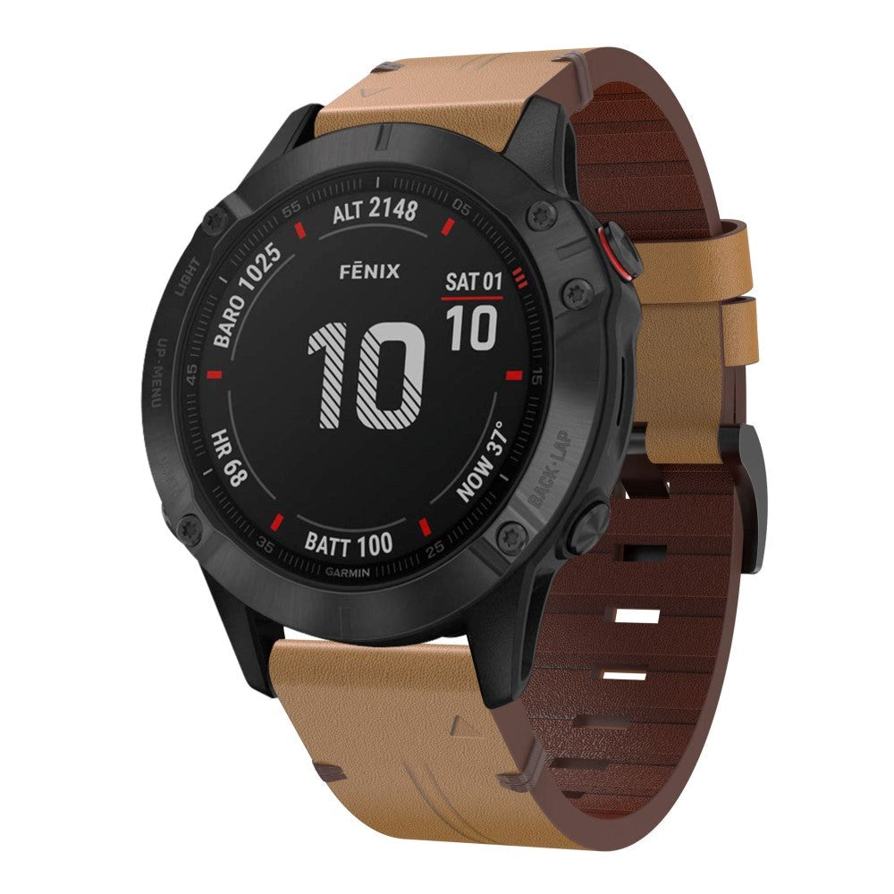 Universal Garmin 22mm QuickFit Ekte Skinn Reim - Brun