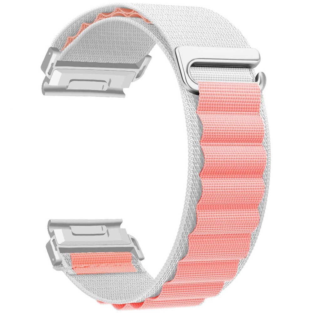 Universal Garmin 22mm QuickFit EIDERWOOD Nylon Remm - Hvit / Rosa