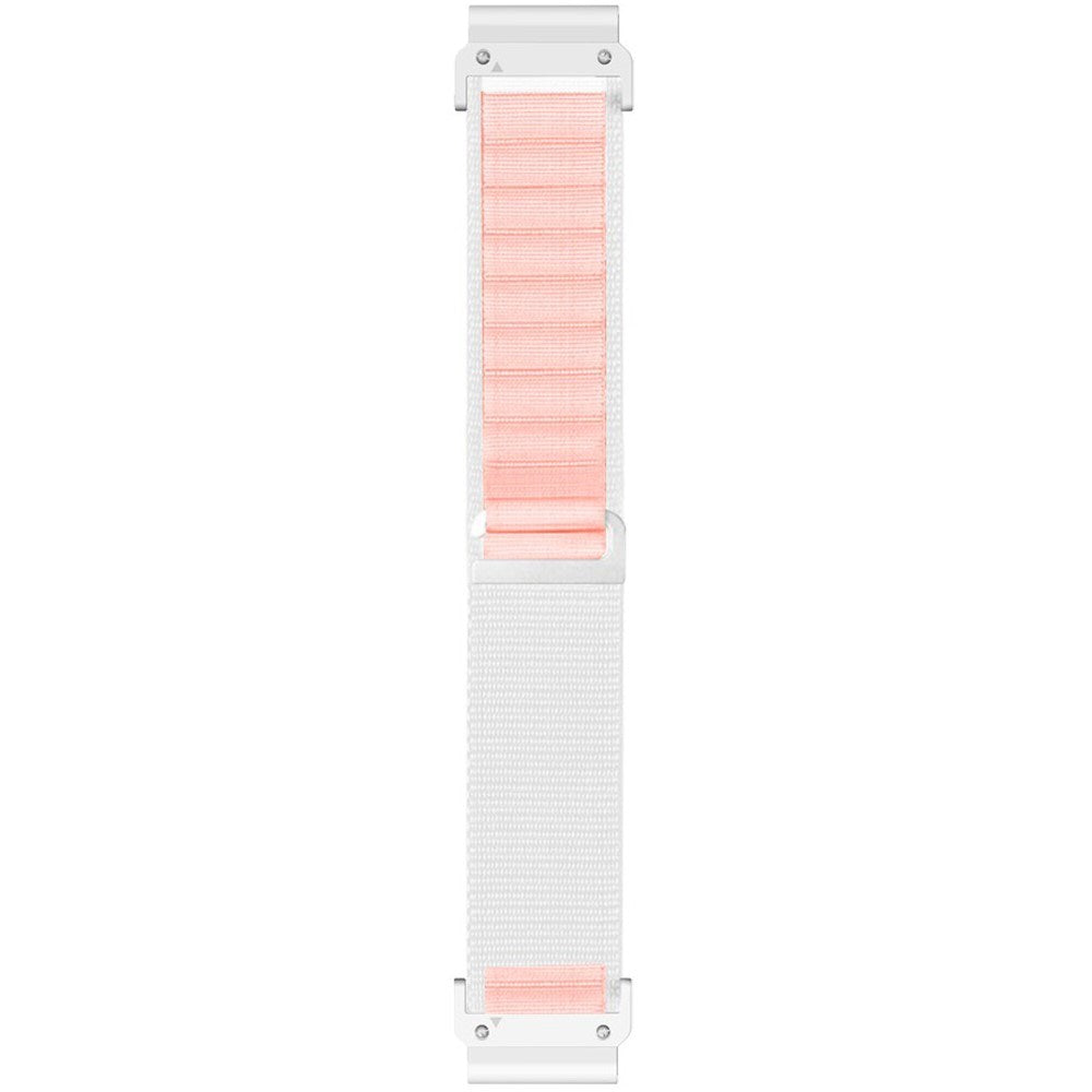 Universal Garmin 22mm QuickFit EIDERWOOD Nylon Remm - Hvit / Rosa