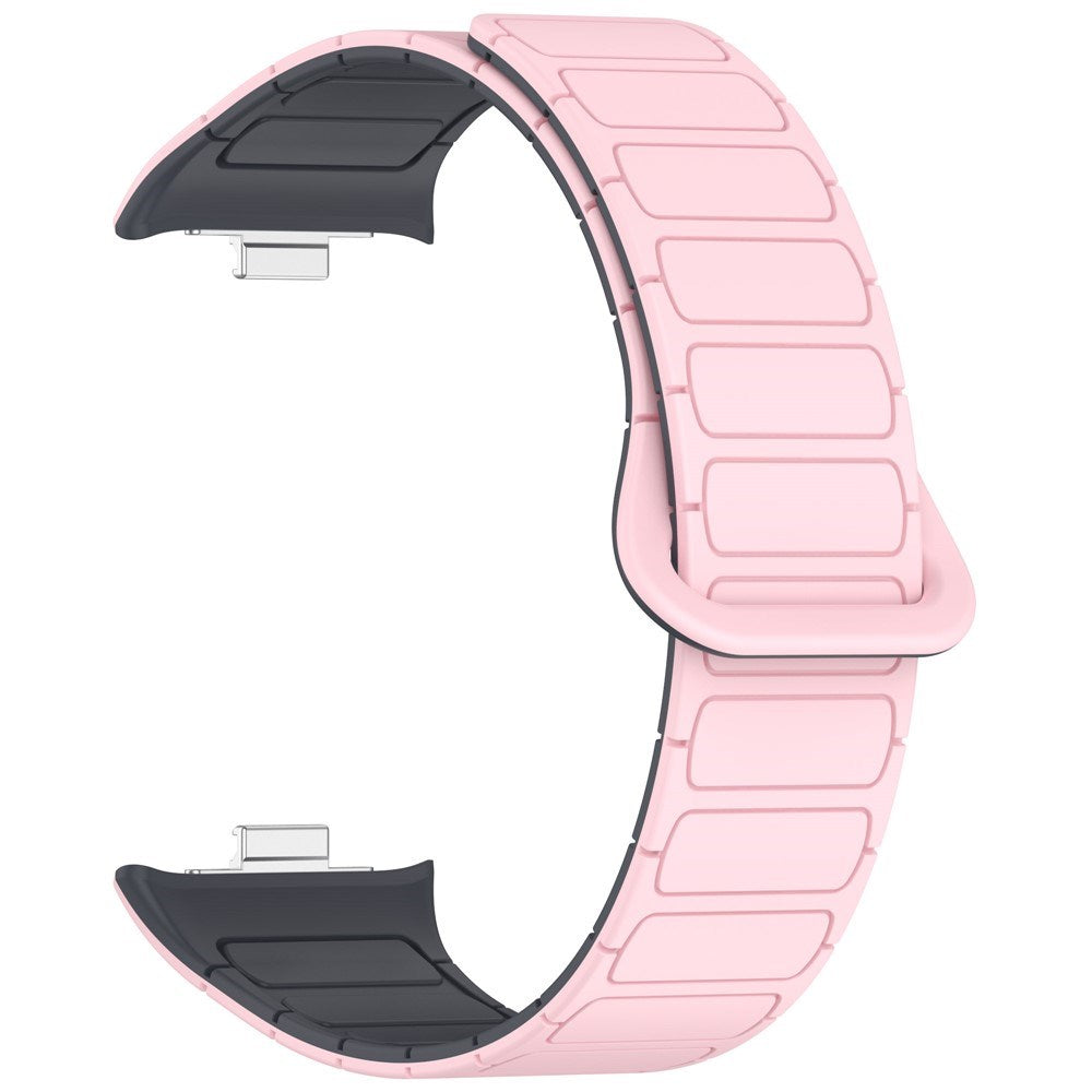 Xiaomi Smart Band 9 Pro / 8 Pro Tofarget Magnetisk Fleksibel Plast Rem - Rosa / Grå