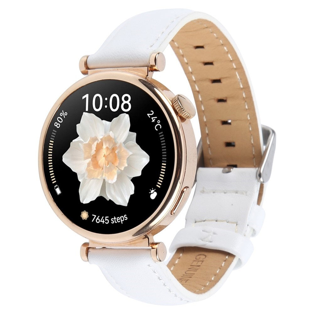 Garmin Lily 2 Active / Lily 2 EIDERWOOD Ekte Skinn Reim - Hvit