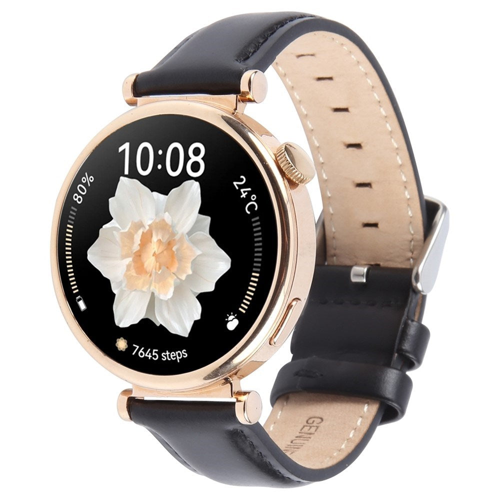 Garmin Lily 2 Active / Lily 2 EIDERWOOD Ekte Skinn Reim - Svart