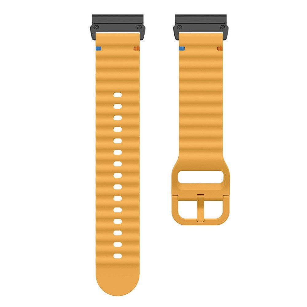 Universal Garmin 26mm QuickFit EIDERWOOD Wavy Silikon Reim - Gul