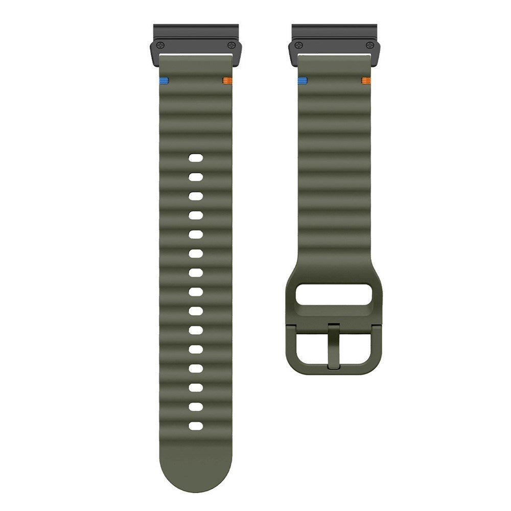 Universal Garmin 26mm QuickFit EIDERWOOD Wavy Silikon Reim - Grønn