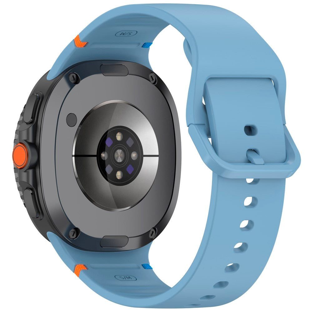 EIDERWOOD Samsung Galaxy Watch 8 / 8 Classic (40 / 44 / 46mm) Silikon Rem m. Søm - Blue