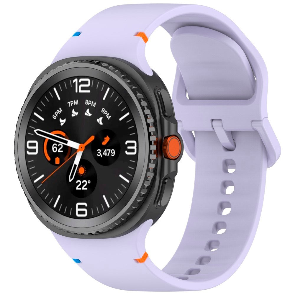 EIDERWOOD Samsung Galaxy Watch 8 / 8 Classic (40 / 44 / 46mm) Silikon Rem m. Søm - Purple