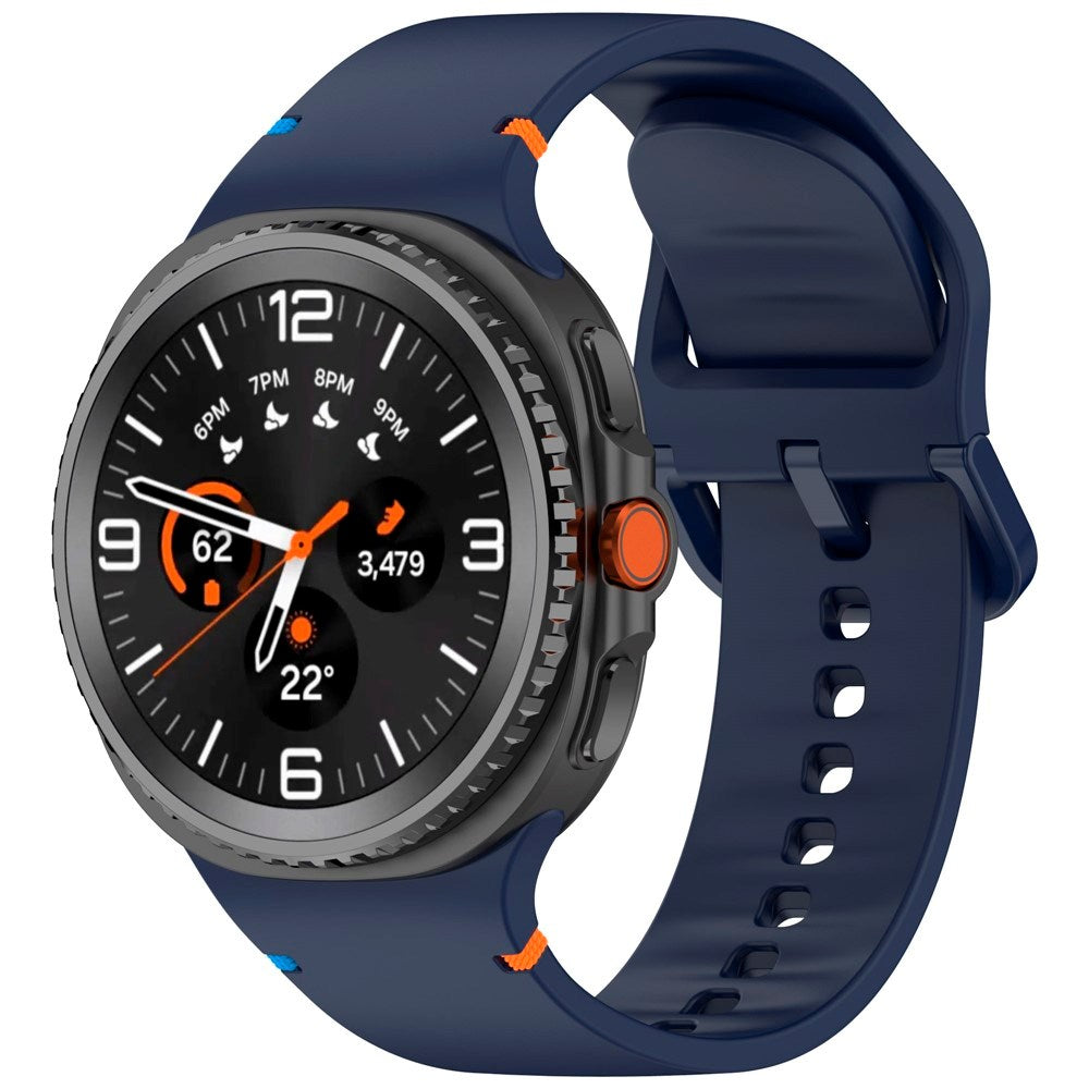 EIDERWOOD Samsung Galaxy Watch 8 / 8 Classic (40 / 44 / 46mm) Silikon Rem m. Søm - Midnight Blue