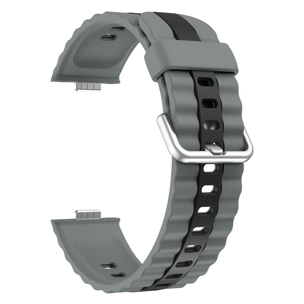 Huawei Watch Fit 5 Pro / 5 / 4 Pro / 4 / 3 EIDERWOOD Tofarget Silikon Rem - Grå / Svart