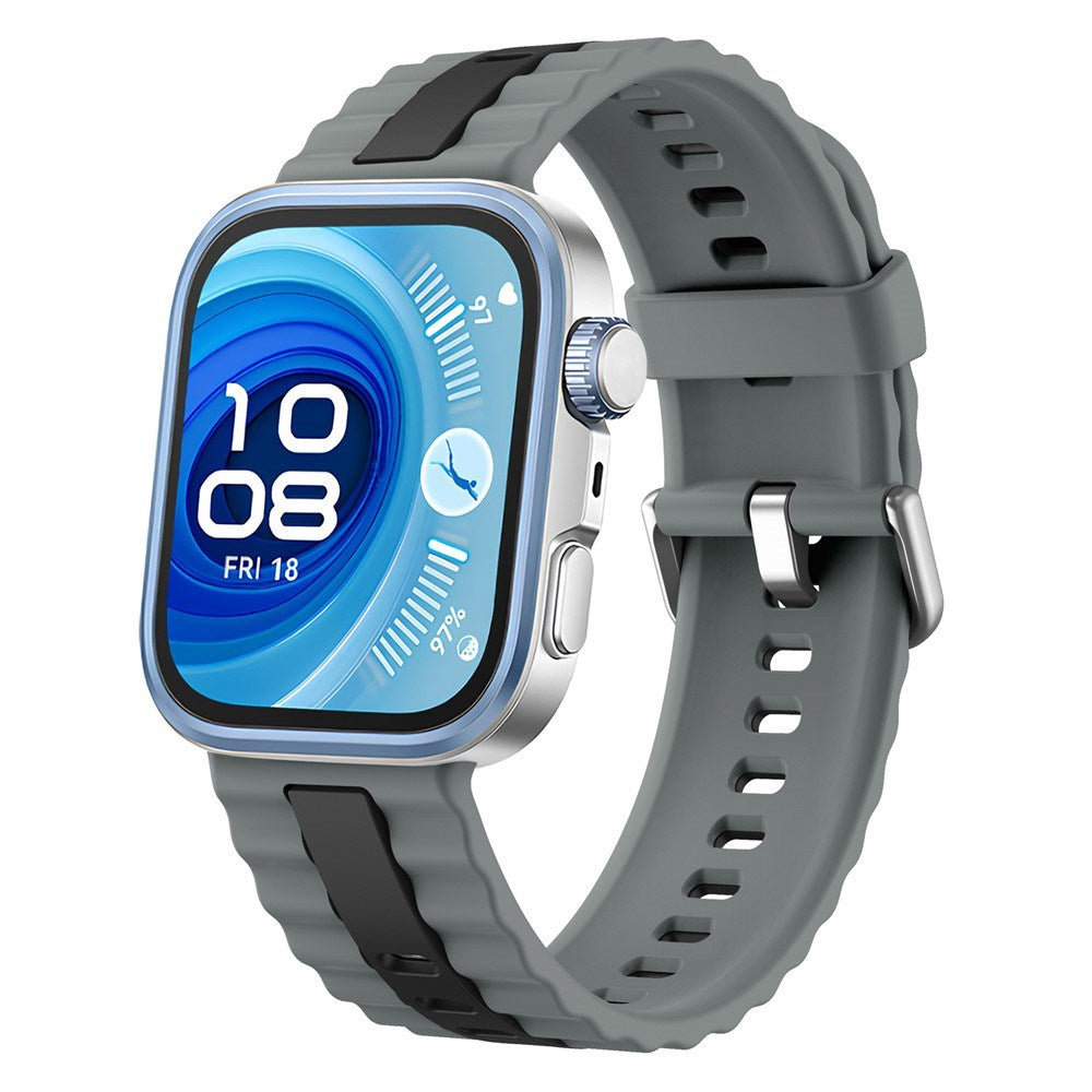 Huawei Watch Fit 5 Pro / 5 / 4 Pro / 4 / 3 EIDERWOOD Tofarget Silikon Rem - Grå / Svart