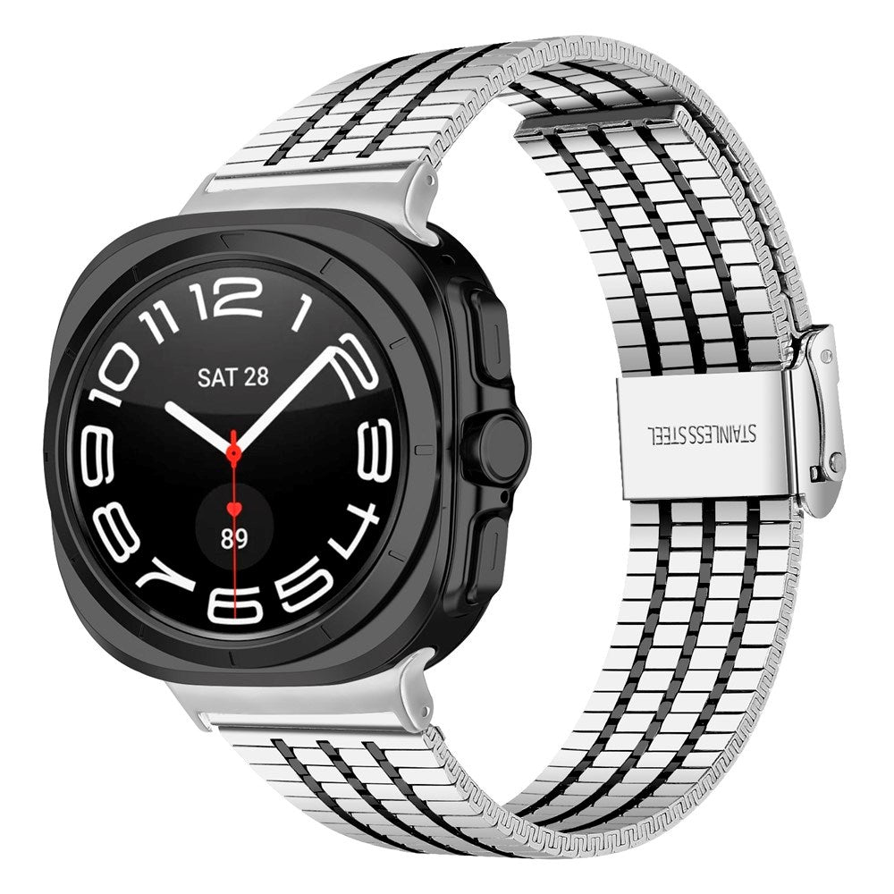 EIDERWOOD Samsung Galaxy Watch 8 / 8 Classic (40 / 44 / 46mm) Stål Rem - Sølv / Svart