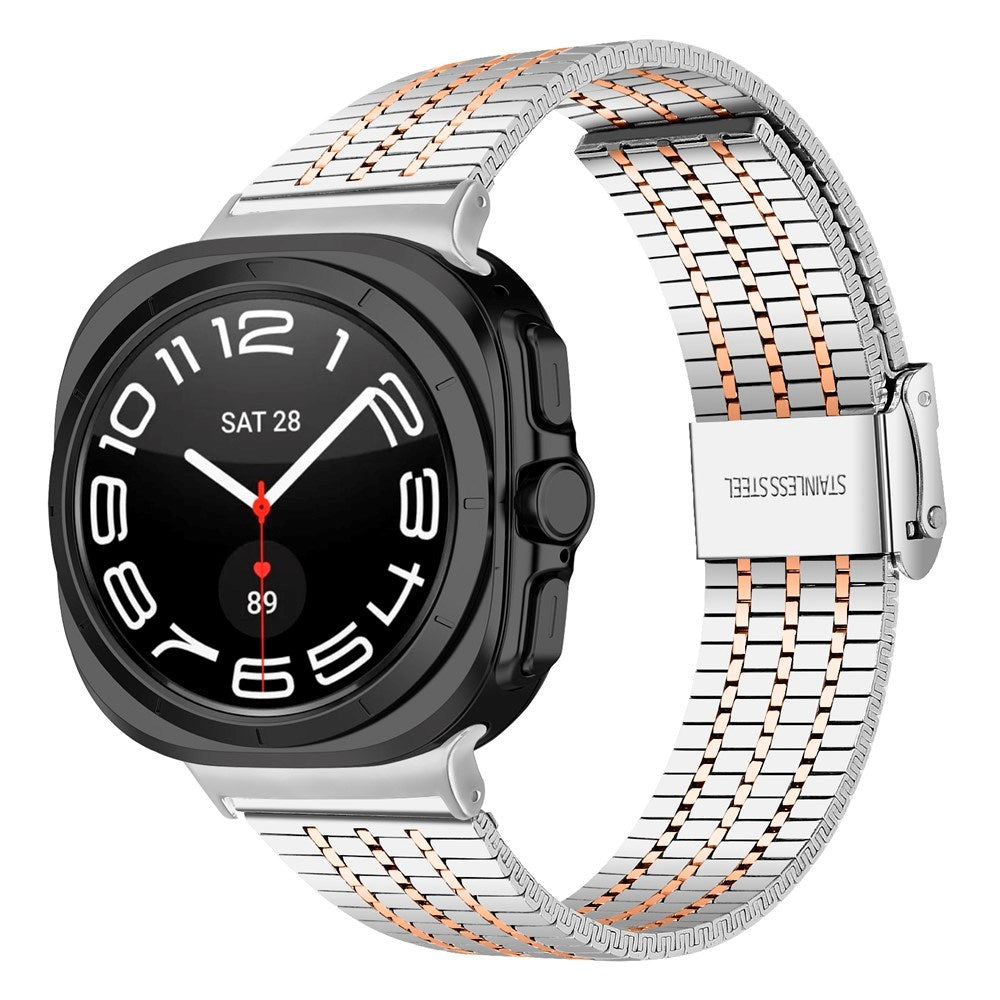 EIDERWOOD Samsung Galaxy Watch 8 / 8 Classic (40 / 44 / 46mm) Stål Rem - Sølv / Rosegull