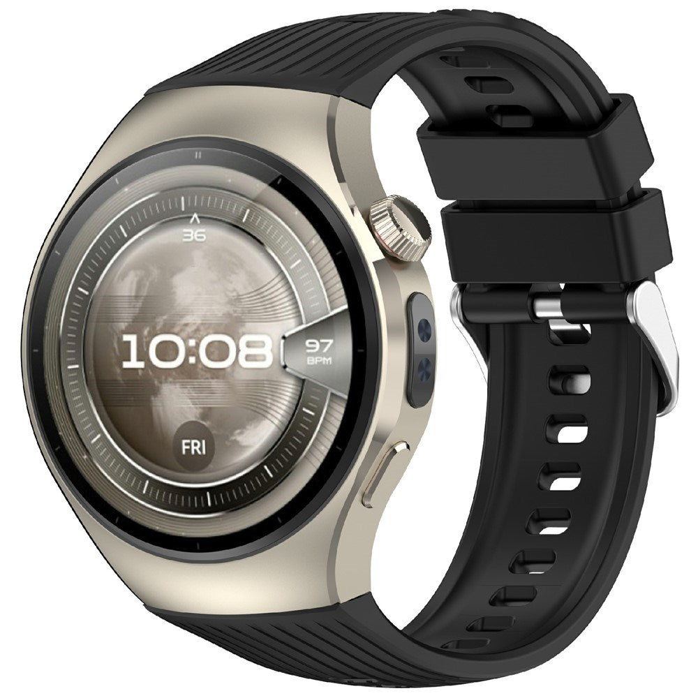 Huawei Watch 5 (42mm) EIDERWOOD Silikon Reim – Svart