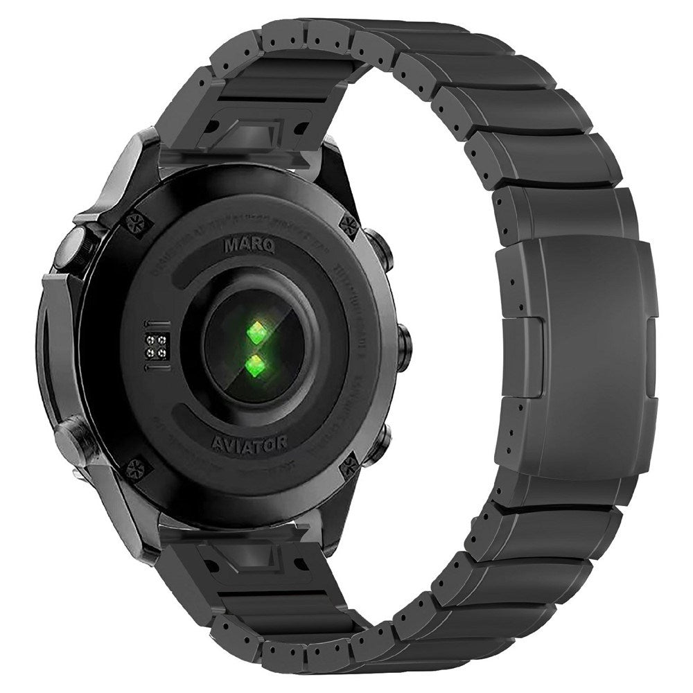 Universal Garmin 22mm QuickFit EIDERWOOD Titanium Reim m. Farget Silikon - Svart