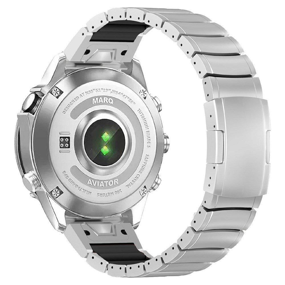 Universal Garmin 26mm QuickFit EIDERWOOD Titanium Reim m. Farget Silikon - Sølv / Svart