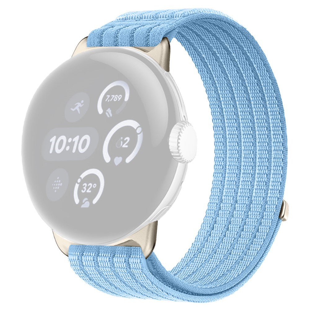 Google Pixel Watch 4 / 3 / 2 / 1 (41mm) EIDERWOOD Nylon Klokkerem – Lys Blå
