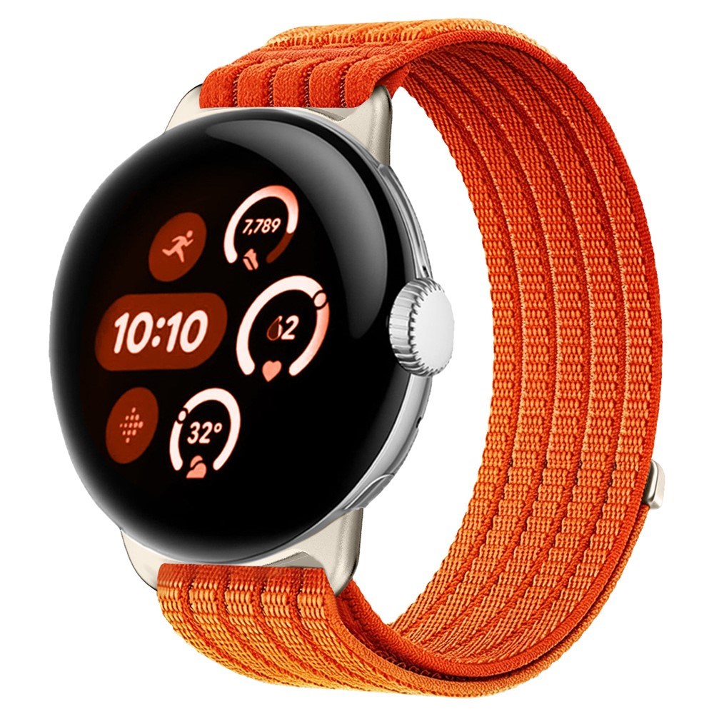 Google Pixel Watch 4 / 3 (45mm) EIDERWOOD Nylon Klokkerem – Oransje