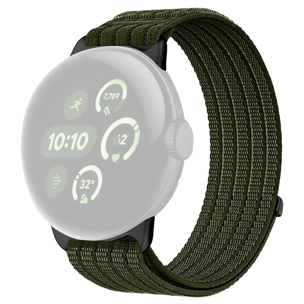 Google Pixel Watch 4 / 3 (45mm) EIDERWOOD Nylon Klokkerem – Mørkegrønn