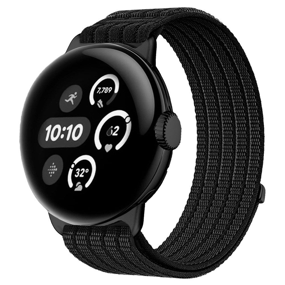 Google Pixel Watch 4 / 3 (45mm) EIDERWOOD Nylon Klokkerem – Svart