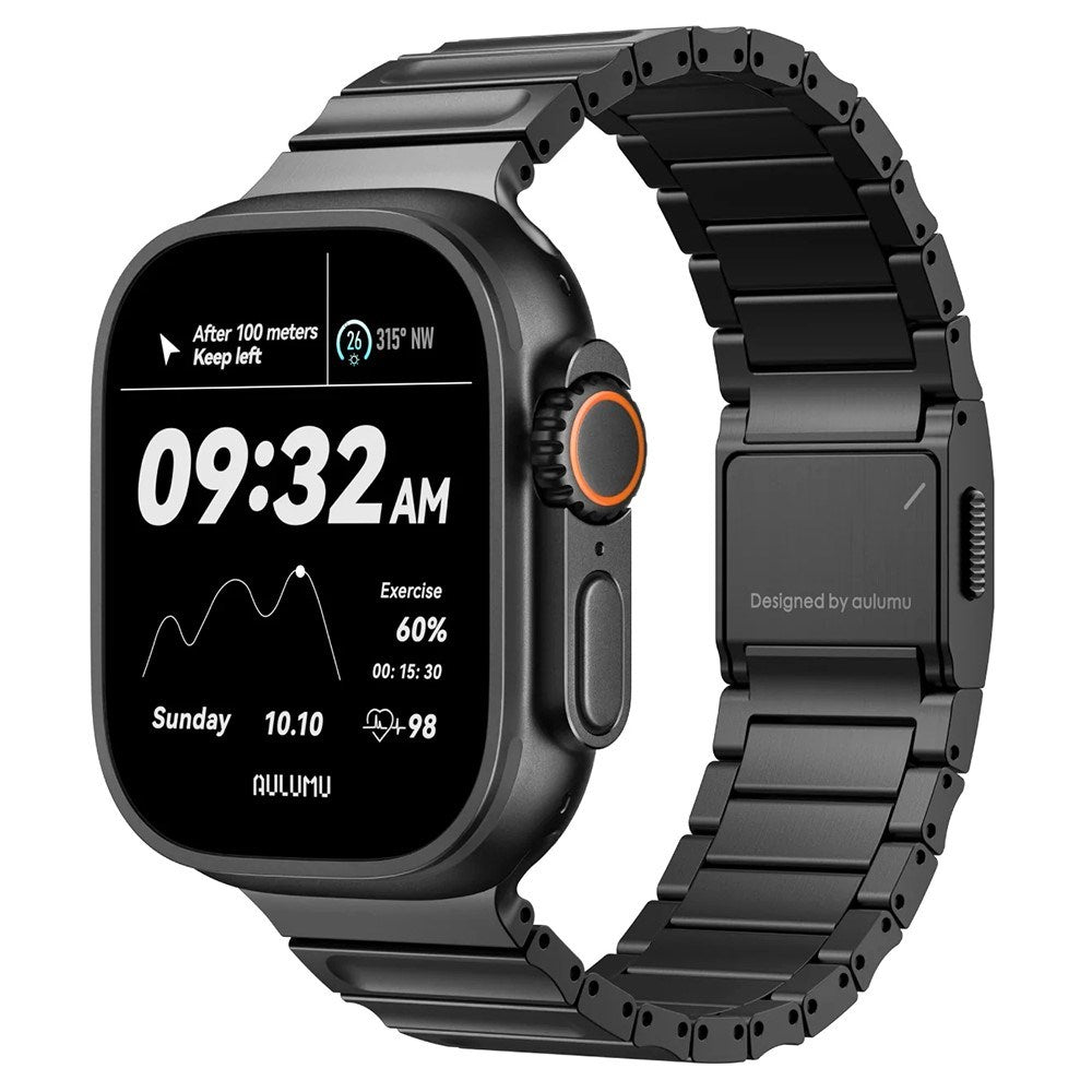 Apple Watch (42/44/SE/45/46/49mm) Aulumu C01 Titan Stropp - Svart
