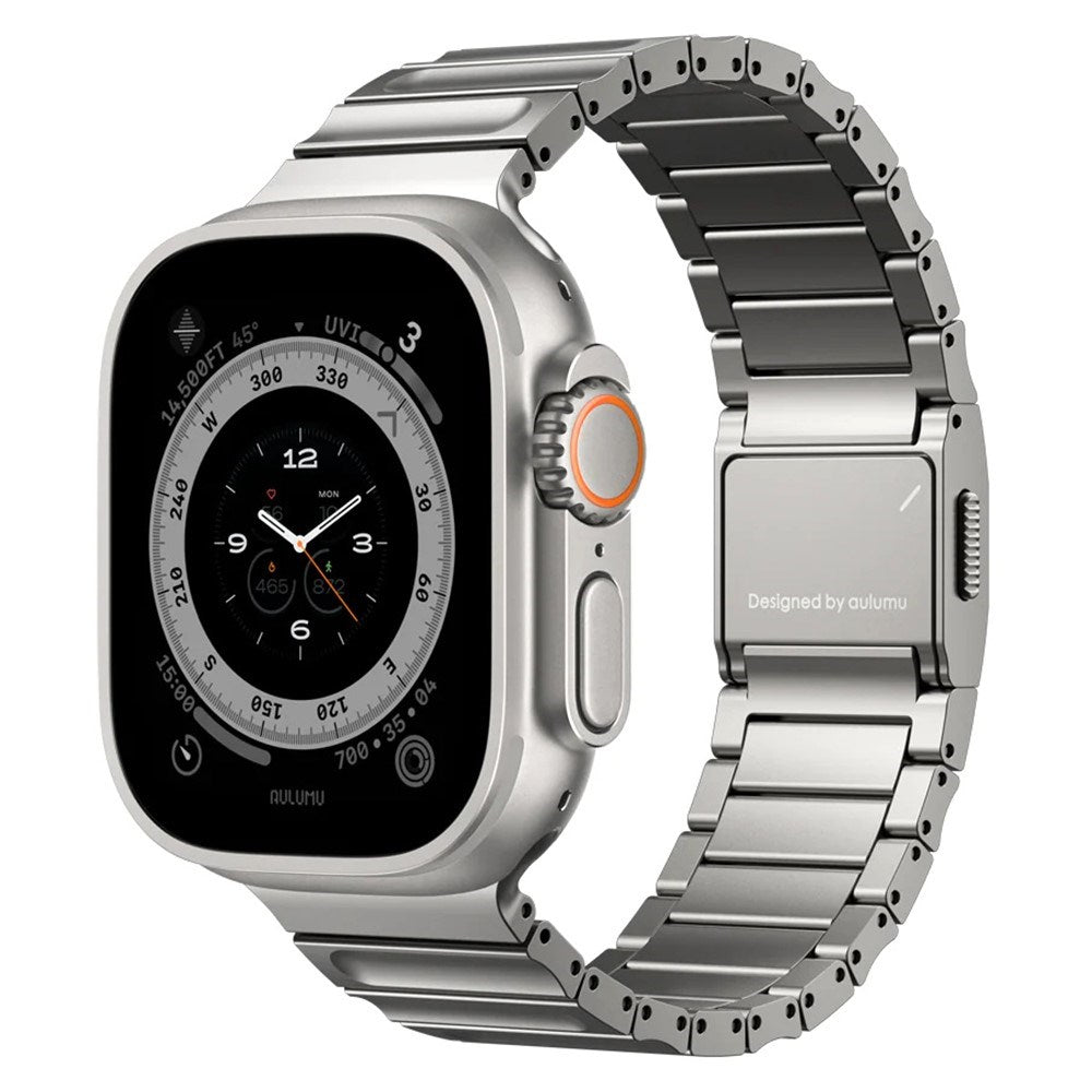 Apple Watch (42/44/SE/45/46/49mm) Aulumu C01 Titan Stropp - Sølv