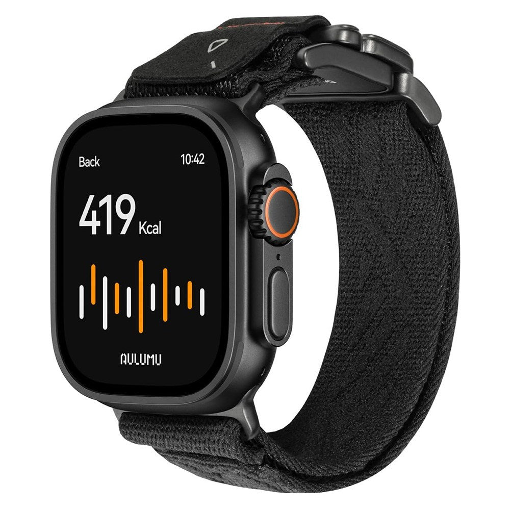 Apple Watch (42/44/SE/45/46/49mm) Aulumu C03 Nylon Stropp - Svart