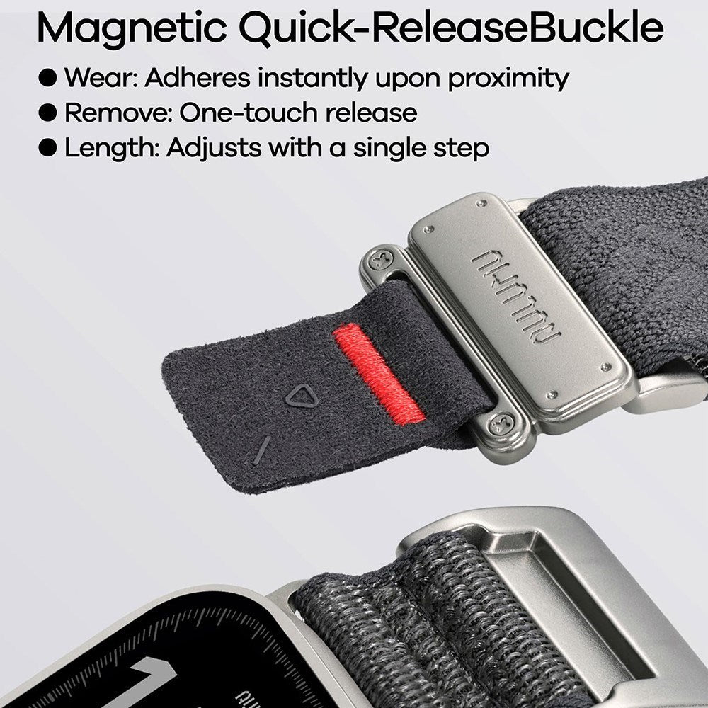 Apple Watch (42/44/SE/45/46/49mm) Aulumu C03 Nylon Stropp - Svart