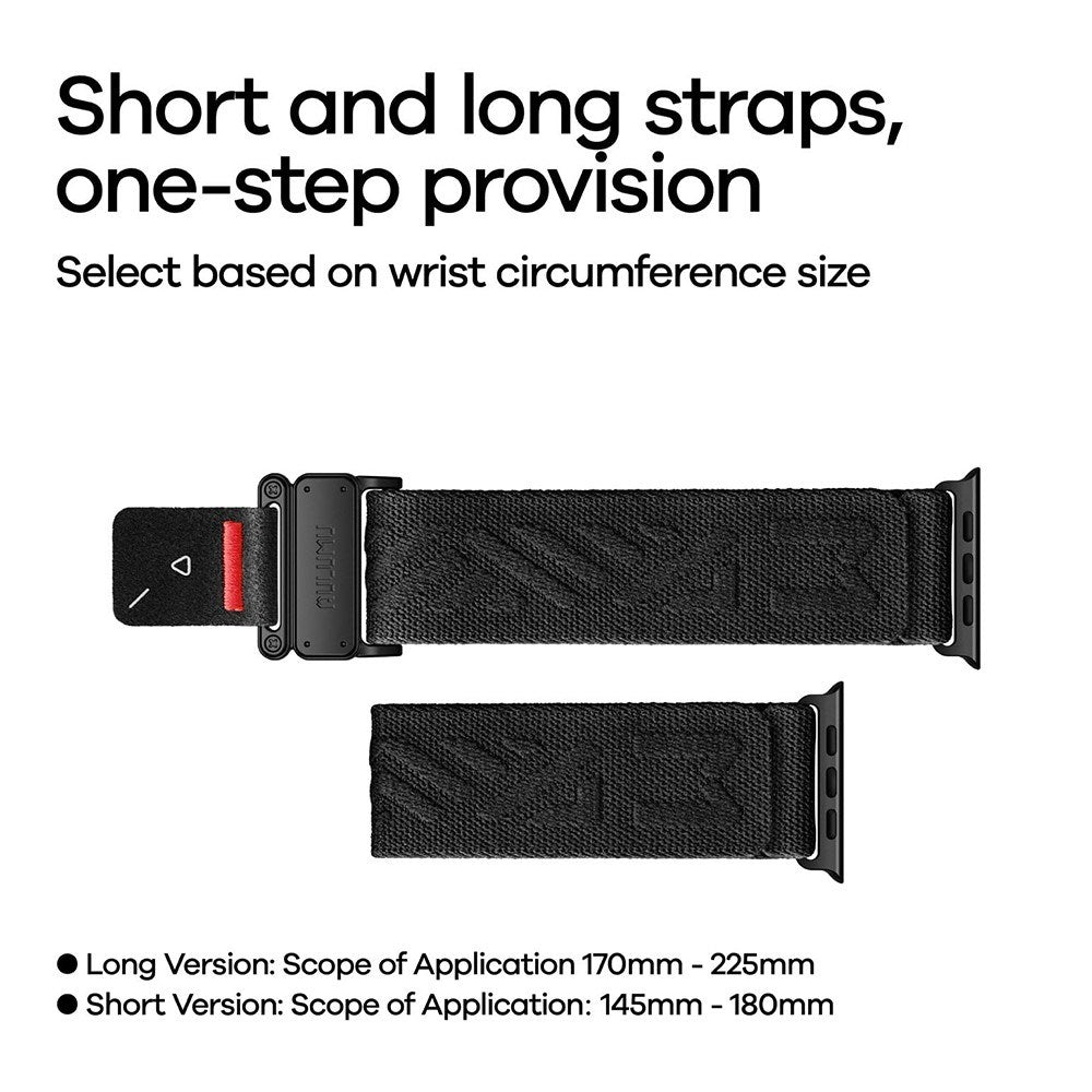 Apple Watch (42/44/SE/45/46/49mm) Aulumu C03 Nylon Stropp - Svart