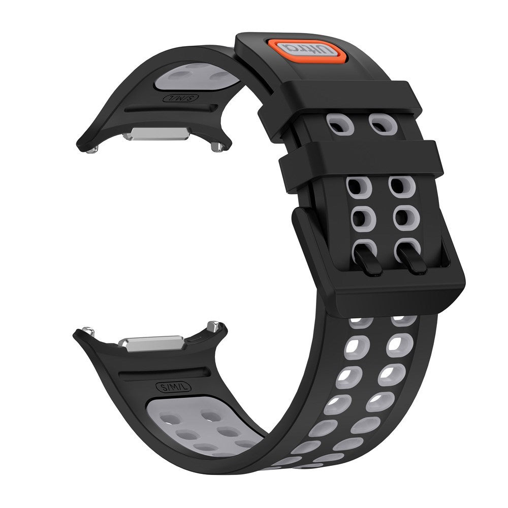 Samsung Galaxy Watch Ultra 2 / Ultra (47mm) Silikon Reim m. Ventilasjonshull - Svart / Grå