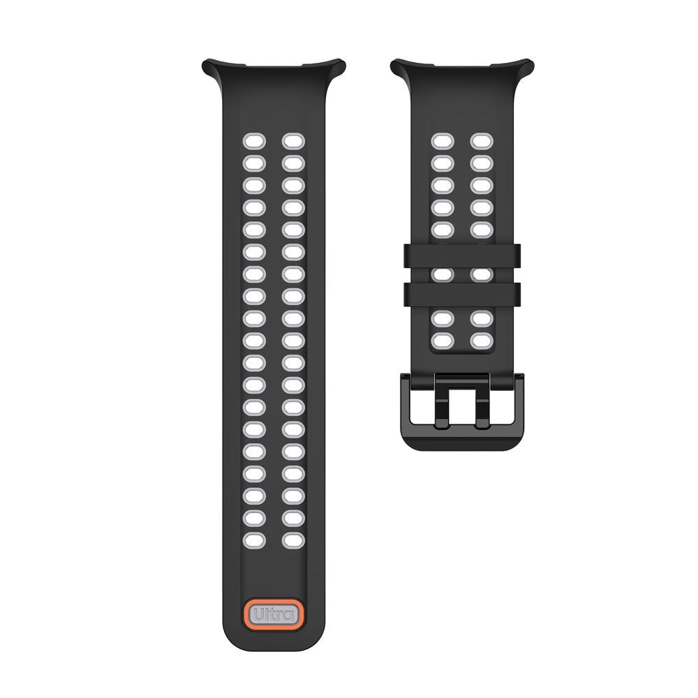 Samsung Galaxy Watch Ultra 2 / Ultra (47mm) Silikon Reim m. Ventilasjonshull - Svart / Grå