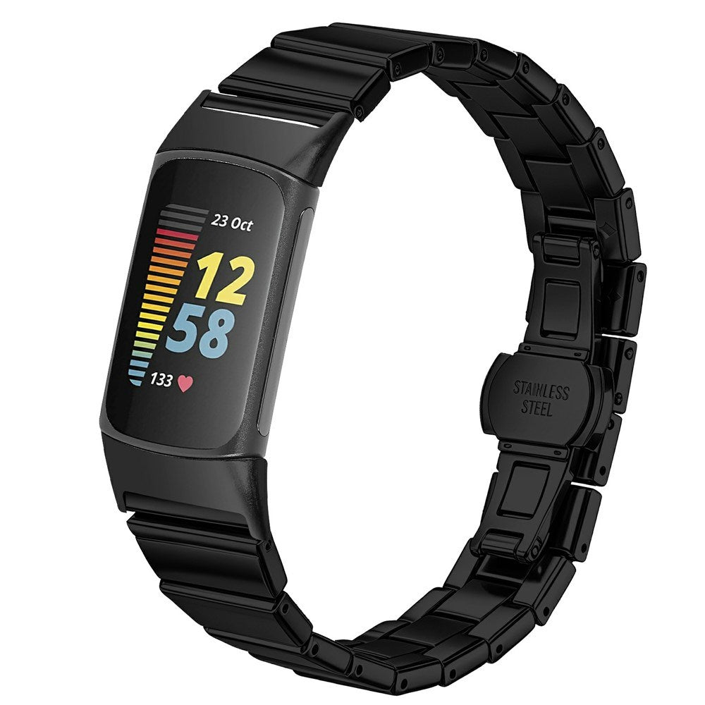 Fitbit Charge 6 / 5 EIDERWOOD Metall Klokkereim - Svart