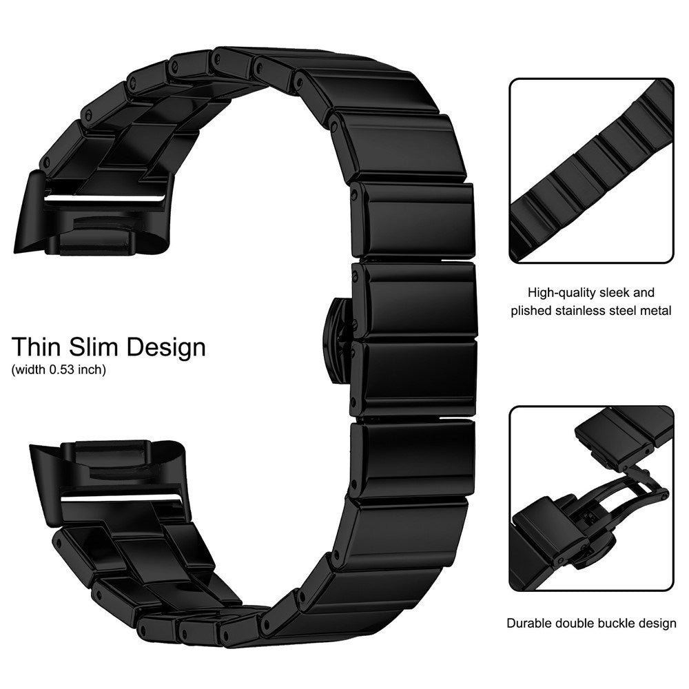 Fitbit Charge 6 / 5 EIDERWOOD Metall Klokkereim - Svart