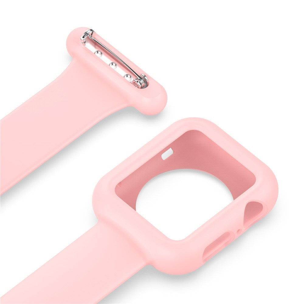 Apple Watch (38/40/SE/41/42mm) Silikon Pleieklokkerem - Rosa