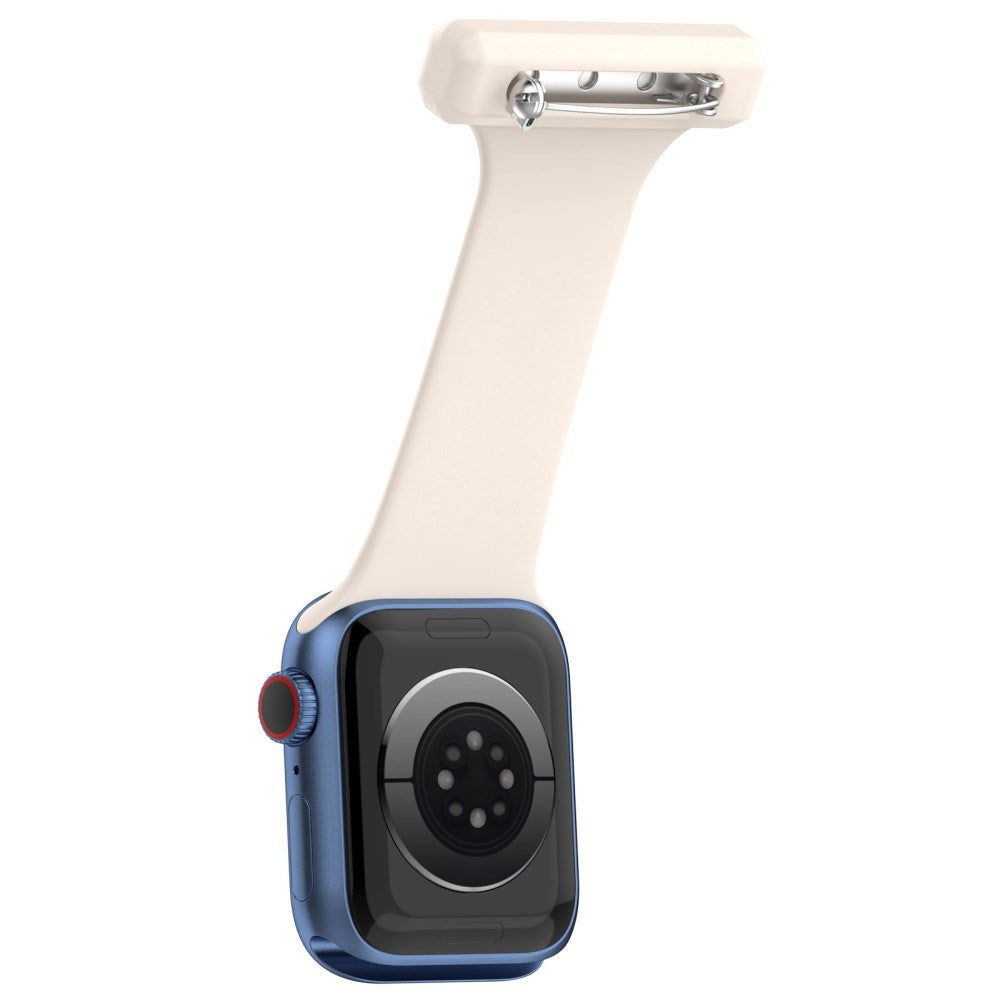 Apple Watch (38/40/SE/41/42mm) Silikon Pleieklokkerem - Beige / Hvit