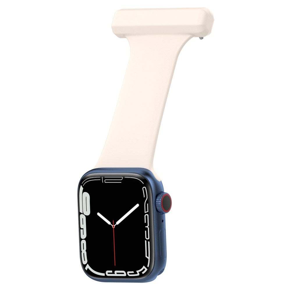 Apple Watch (38/40/SE/41/42mm) Silikon Pleieklokkerem - Beige / Hvit