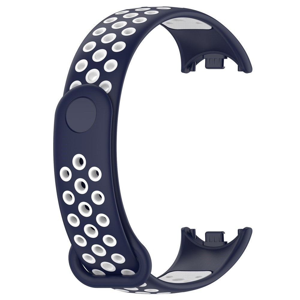 Xiaomi Smart Band 10 / 9 / 8 / NFC Silikon Klokkereim - Mørk Blå / Hvit