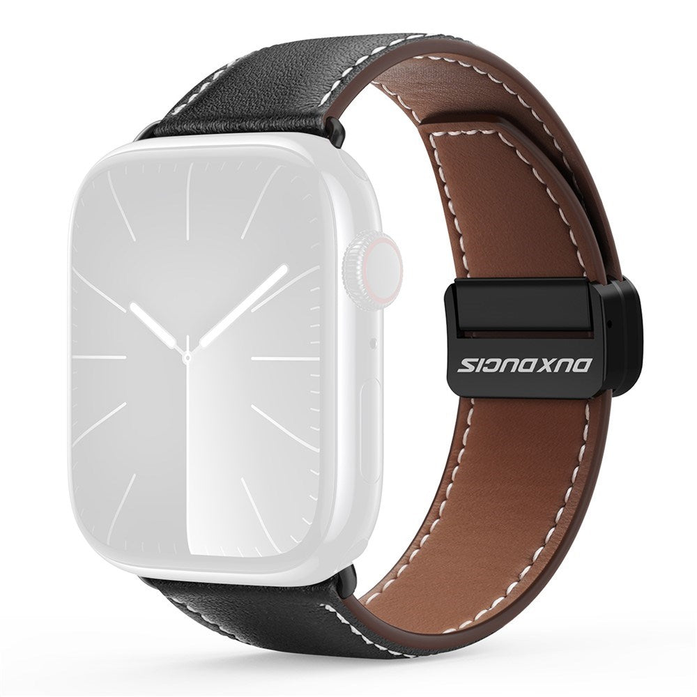 Apple Watch (42/44/SE/45/46/49 mm) DUX DUCIS Klokkerem i Kunstskinn – Svart