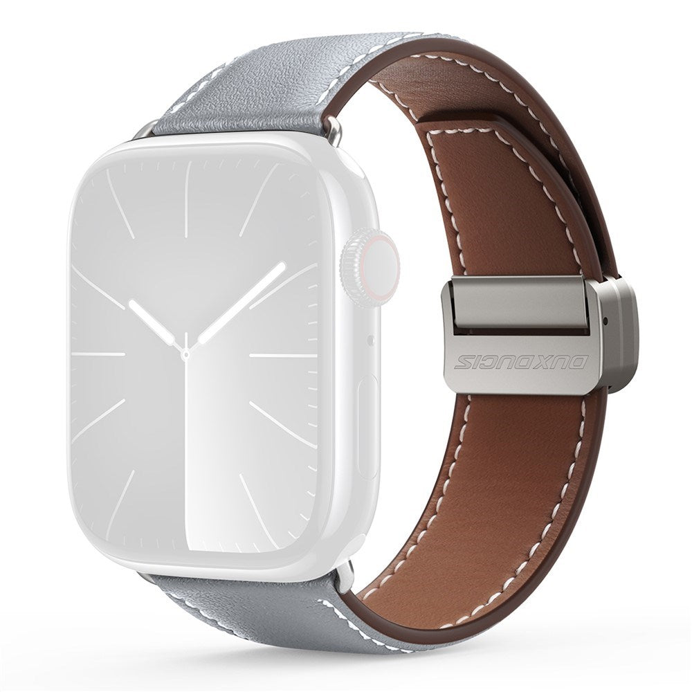 Apple Watch (42/44/SE/45/46/49 mm) DUX DUCIS Klokkerem i Kunstskinn – Grå