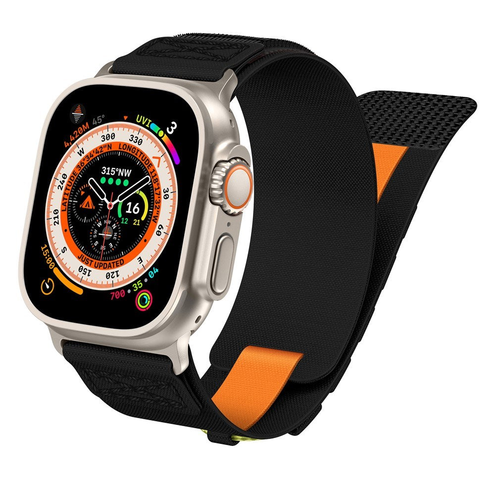 Apple Watch (42/44/SE/45/46/49mm) EIDERWOOD Nylon Klokkereim - Svart