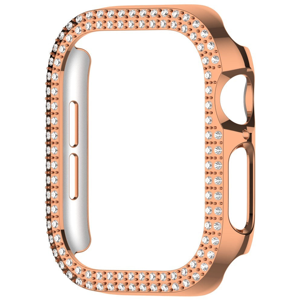 Apple Watch 11 / 10 (42mm) Hard Plastik Deksel - Rose Gold / Rhinsten